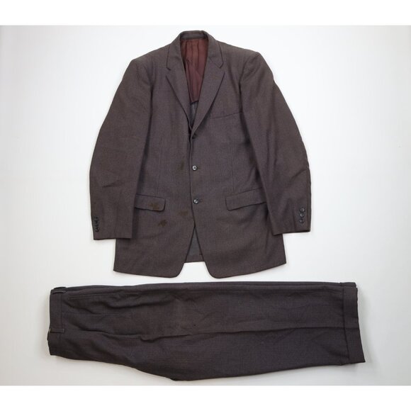 Vtg 50s 60s Rockabilly Mens 40R Distressed Heavy 2 Piece Wool Suit Wedding 30x28 - Picture 1 of 16